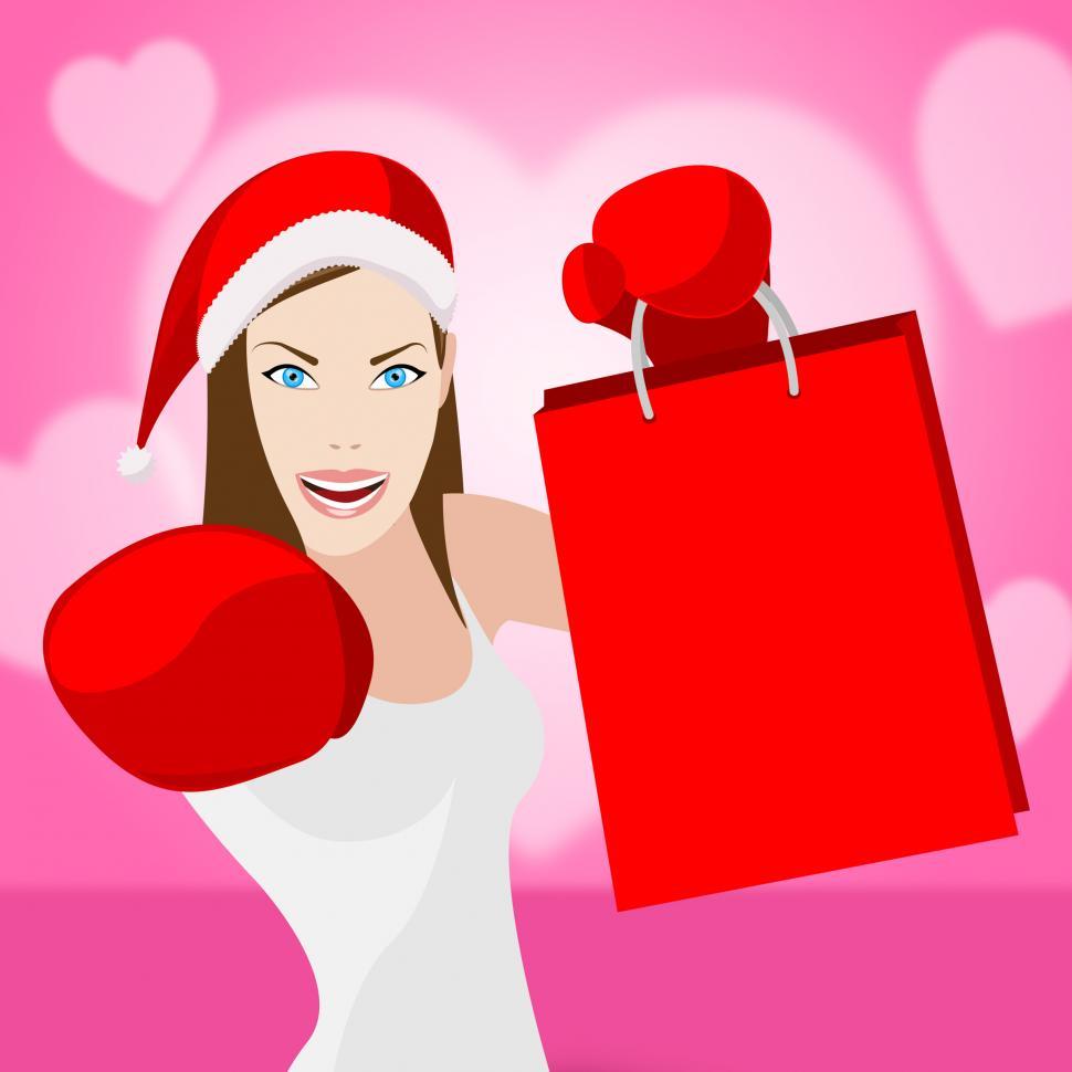 Free Image of Woman Christmas Shopping Represents Retail Sales And Store 