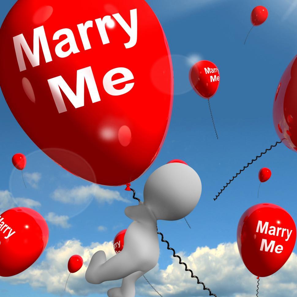 Free Image of Marry Me Balloons Represents Engagement Proposal for Lovers 