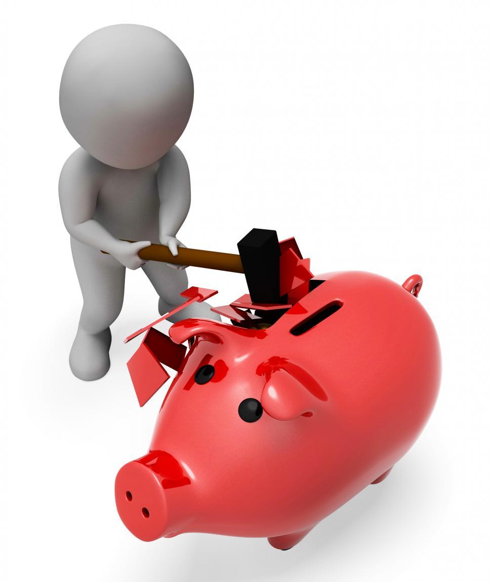 Free Image of Savings Piggybank Indicates Spending Word And Banking 3d Renderi 