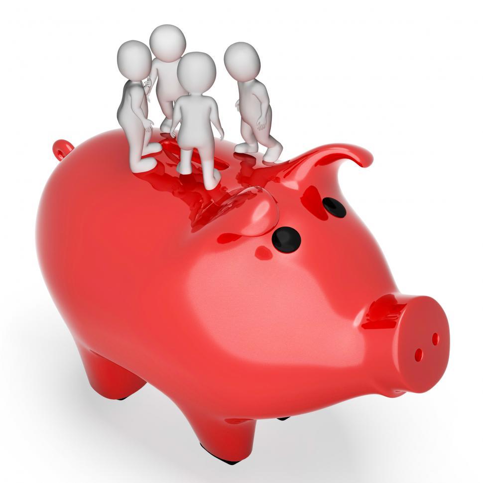 Free Image of Savings Save Indicates Piggy Bank And Finance 3d Rendering 