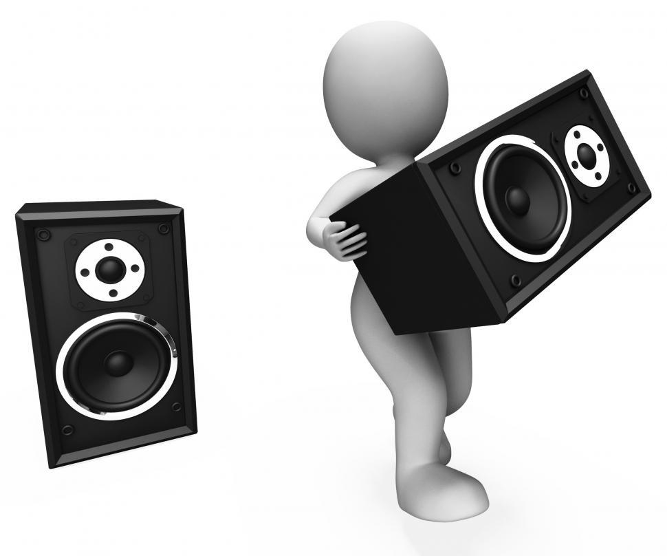 Free Image of Loud Speakers Character Shows Music Disco Or Party 