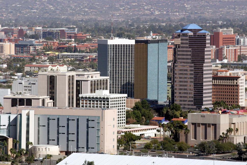 Free Image of Buildings in downtown Tucson Arizona 