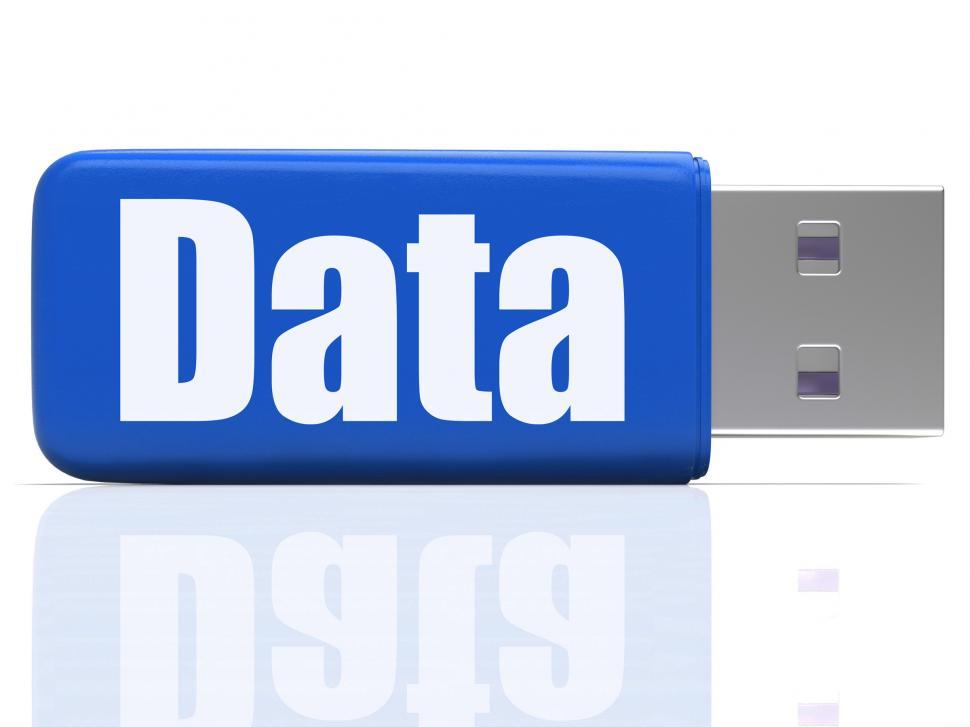 Free Image of Data Pen drive Shows Digital Information And Dataflow 