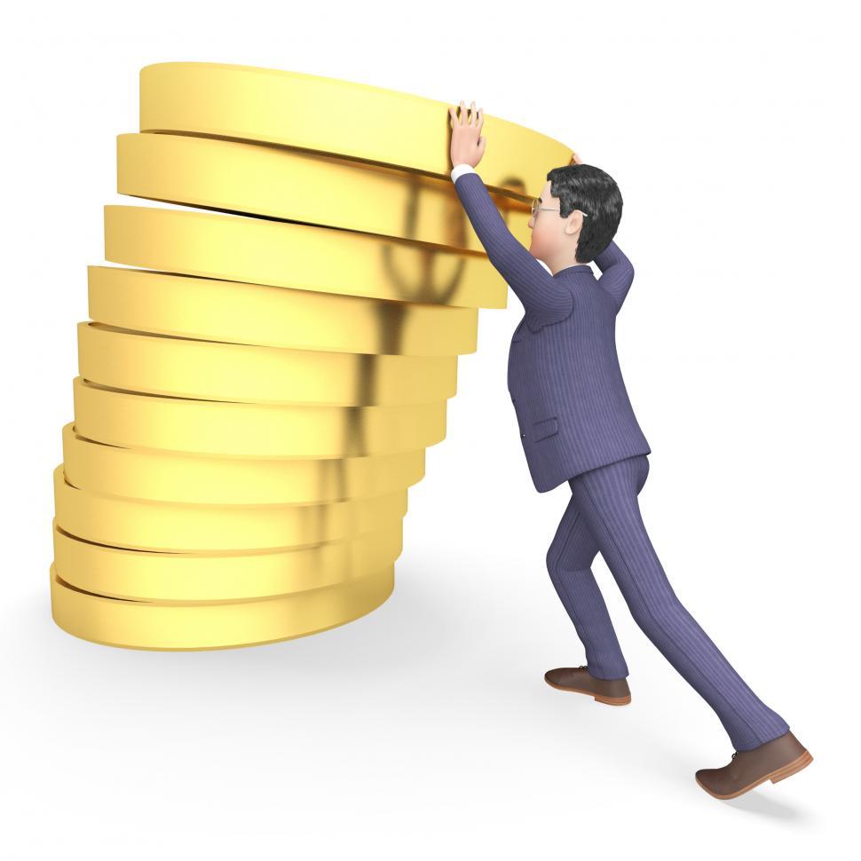 Free Image of Businessman Coins Shows Earn Entrepreneurial And Currency 3d Ren 