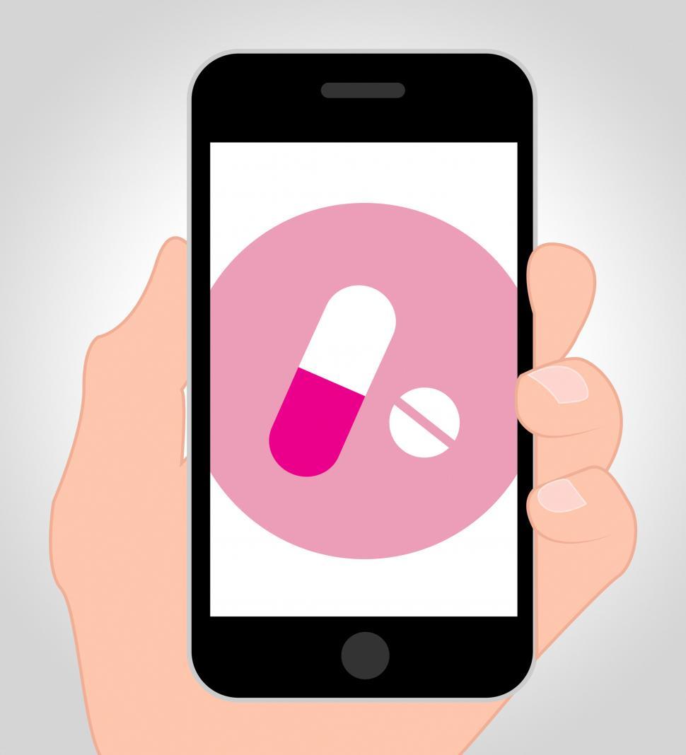 Free Image of Pills Online Indicates Internet Medication 3d Illustration 