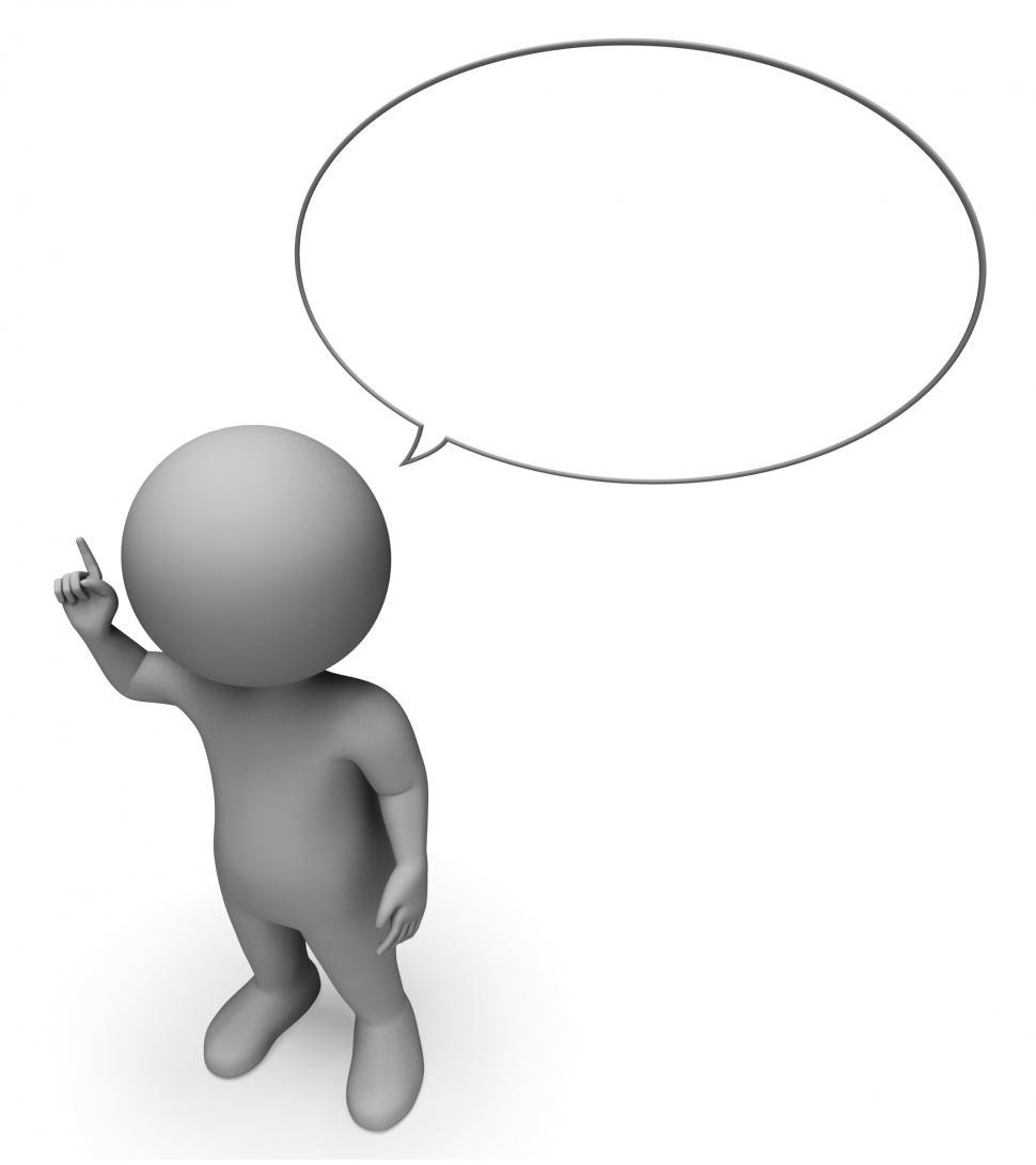 Free Image of Speech Bubble Shows Copy Space And Blank 3d Rendering 