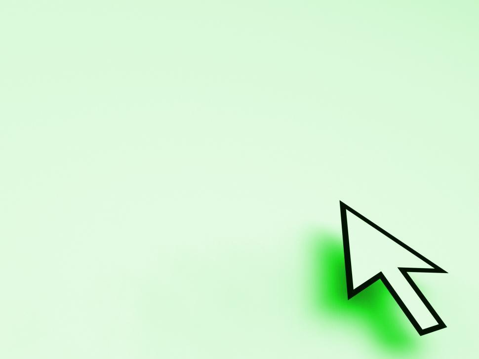 Free Image of Cursor Pointer On Green Background Shows Blank Copyspace Website 