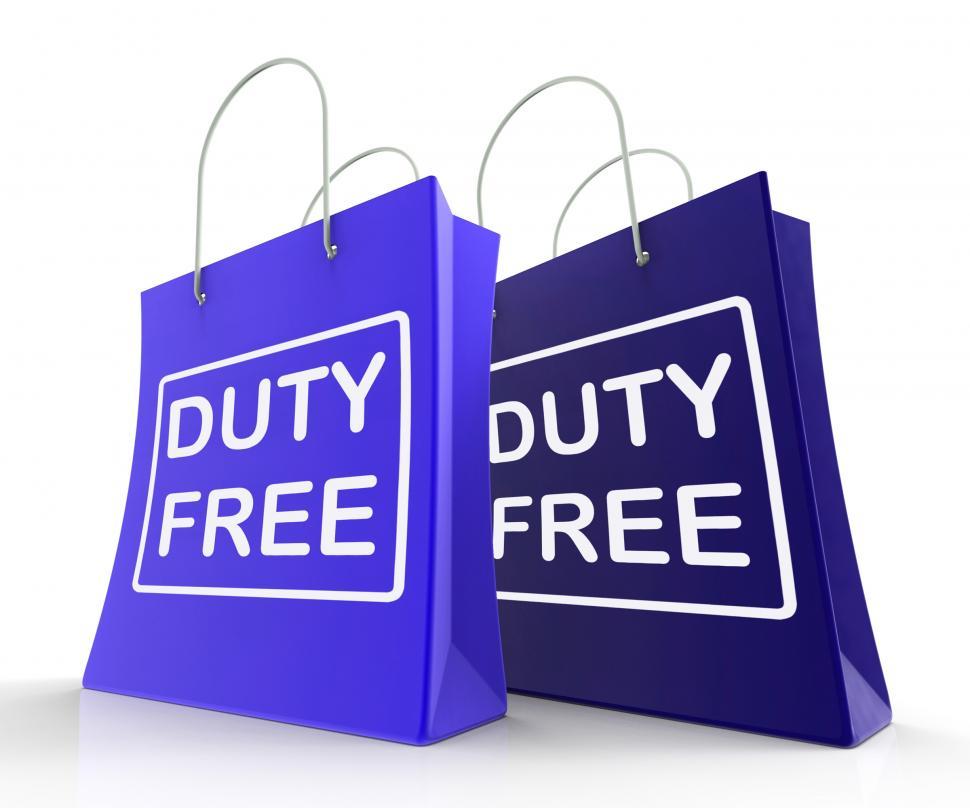 Free Image of Duty Free Bag Represents Tax Exempt Discounts 