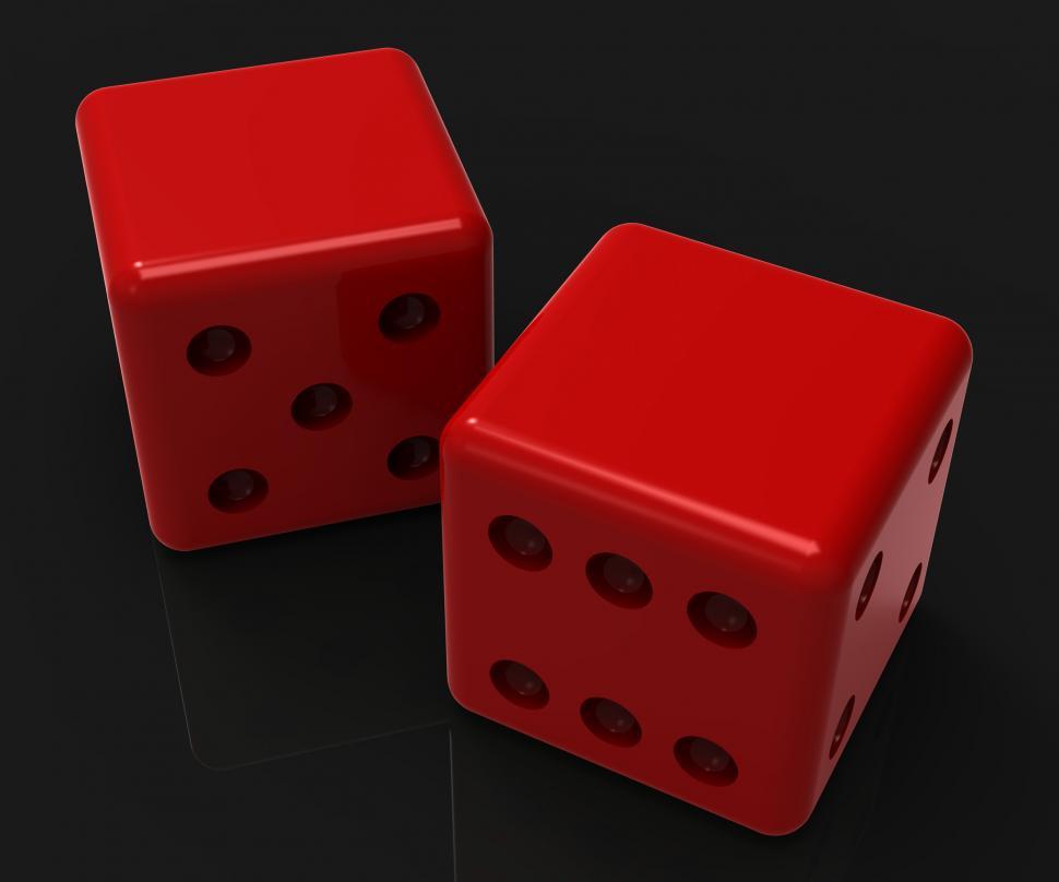 Free Image of Two Red Dices on Black Surface 