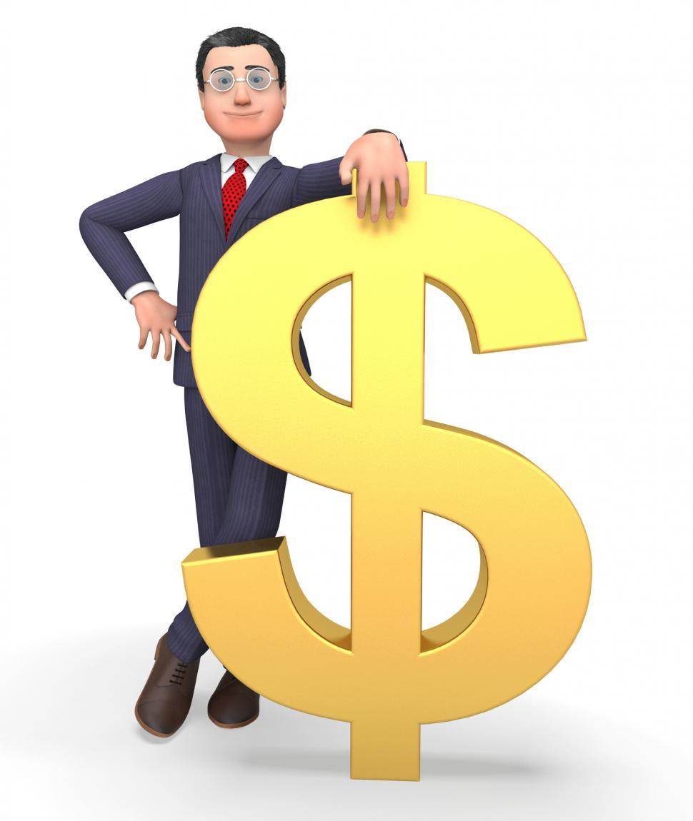 Free Image of Money Character Indicates Business Person And Bank 3d Rendering 