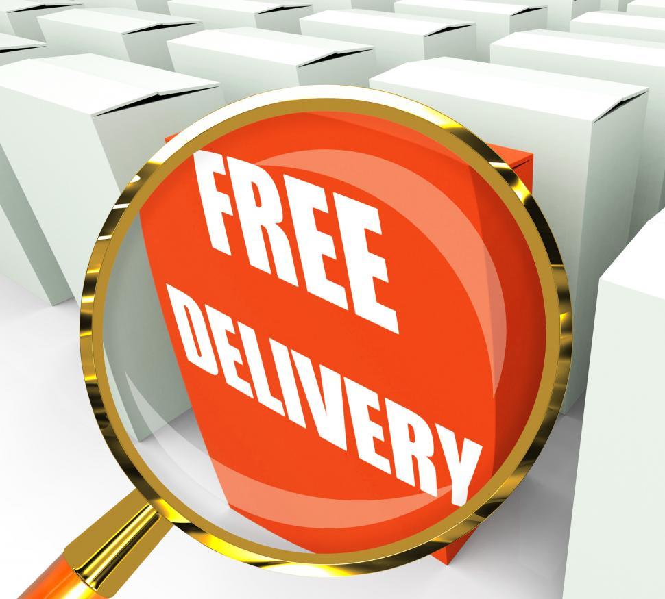 Free Image of Free Delivery Sign on Packet Show No Charge To Deliver 