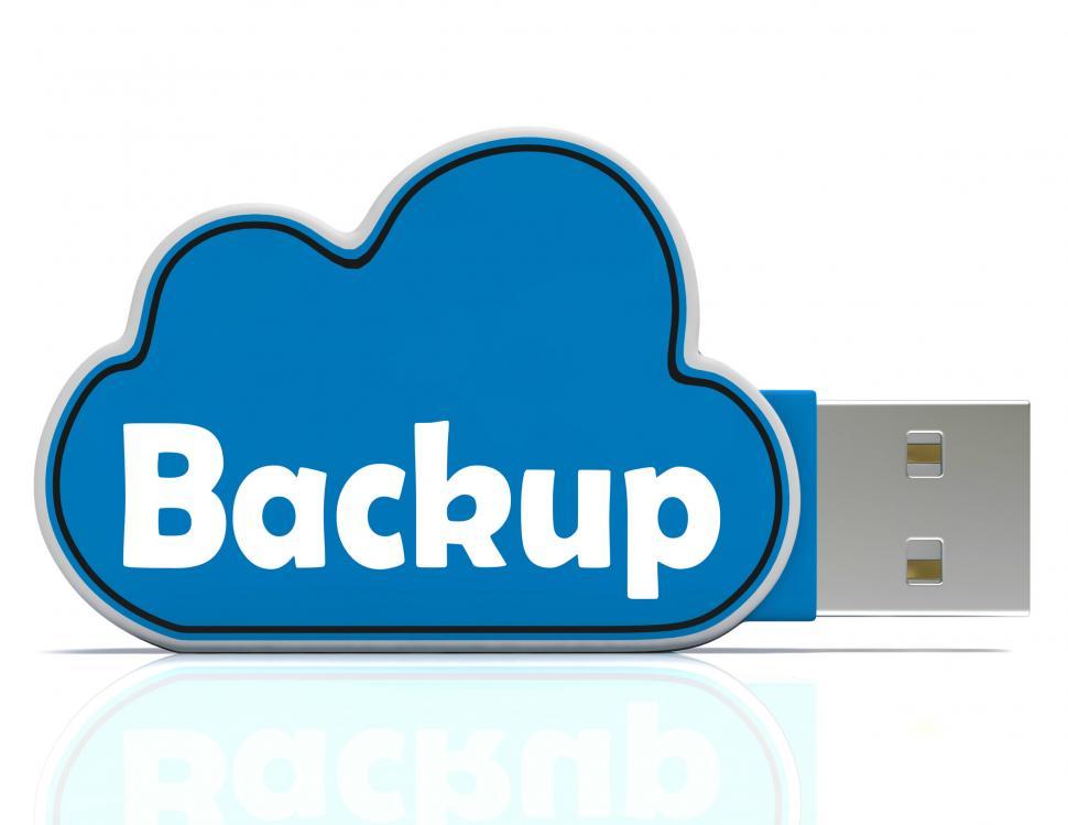Free Image of Backup Memory Stick Shows Files And Cloud Storage 