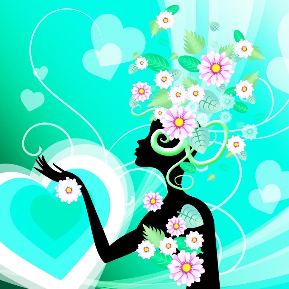 Free Image of Woman With Flowers Indicates Florist Petals Bloom 