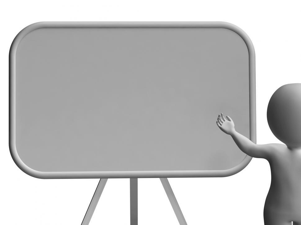 Free Image of Character With Blank Signboard Allows Message Or Presentation 