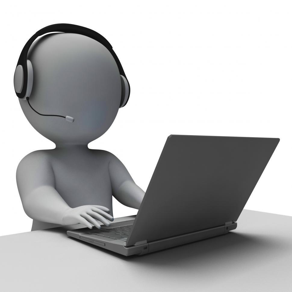 Free Image of Helpdesk Hotline Operator Showing Call Center 