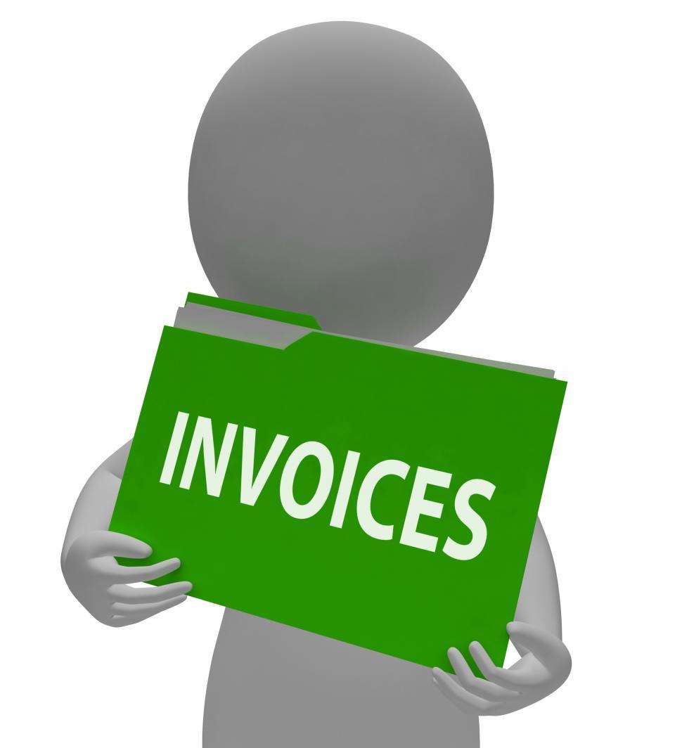 Free Image of Invoices Folder Shows Bill Due 3d Rendering 