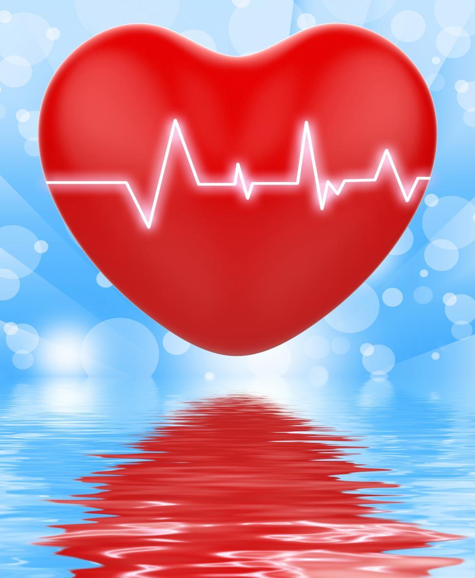 Free Image of Electro On Heart Displays Passionate Relationship Or Heartbeats 