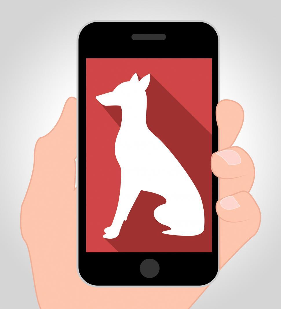 Free Image of Dogs Online Means Canine Phone 3d Illustration 