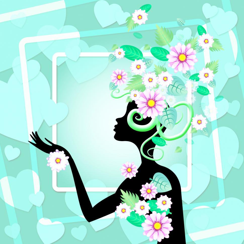 Free Image of Woman With Flowers Represents Adult Womans And Bouquet 