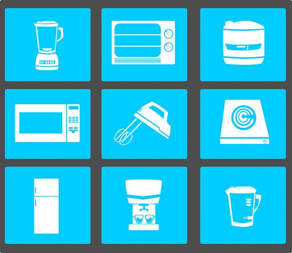 Free Image of Icons if kitchen appliances 