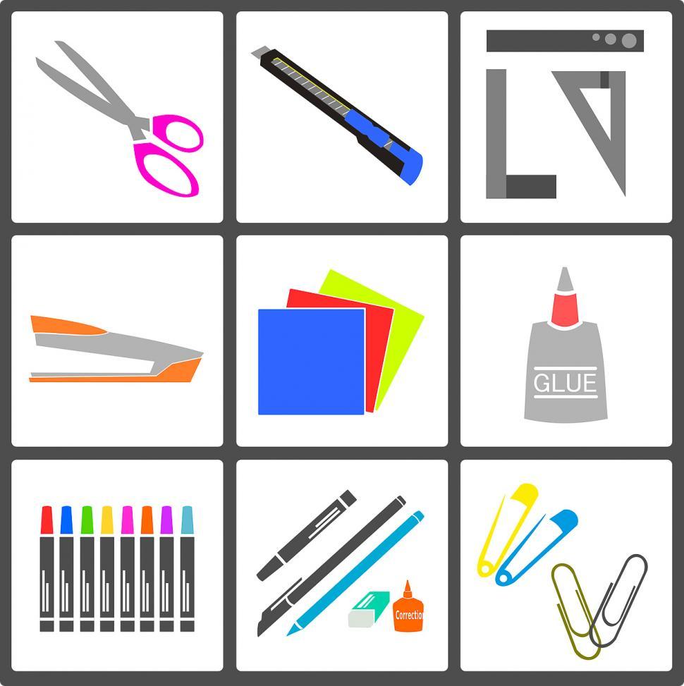 Free Image of Office supply illustrations 