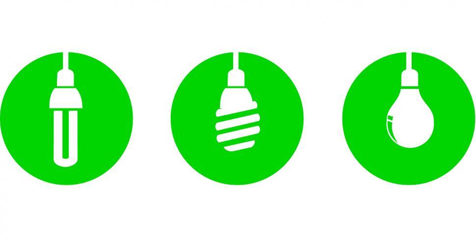 Free Image of Green light bulbs 