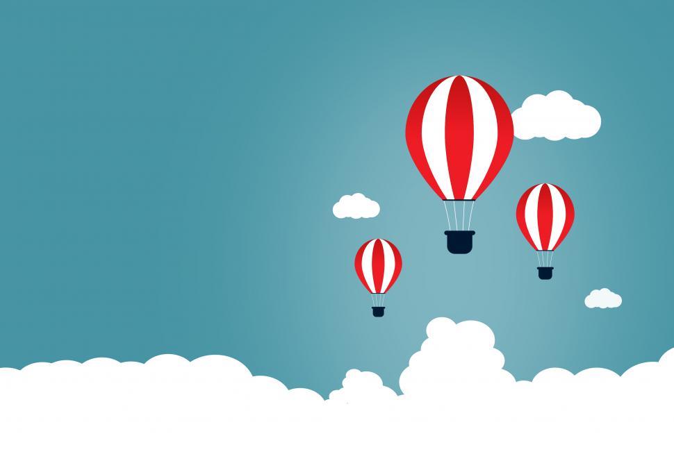 Free Image of Creative Start and Start-Up Concept with Hot Air Balloons - Copy 