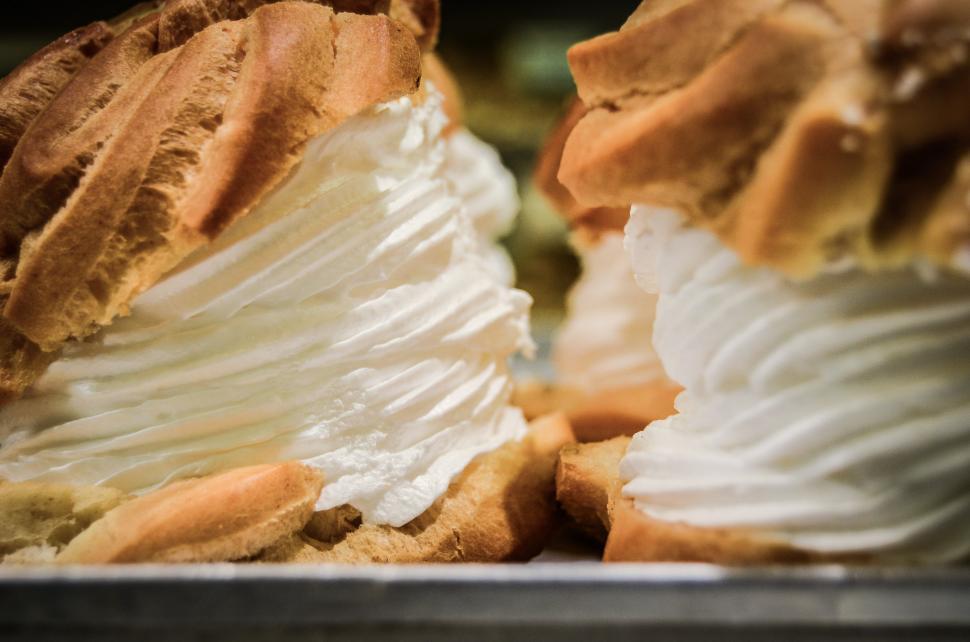 Free Image of Close Up of a Desert With Whipped Cream 
