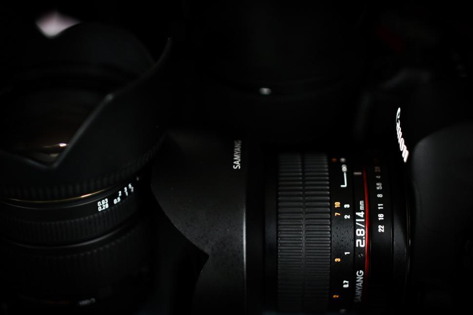Free Image of Close Up of Camera Lens in the Dark 