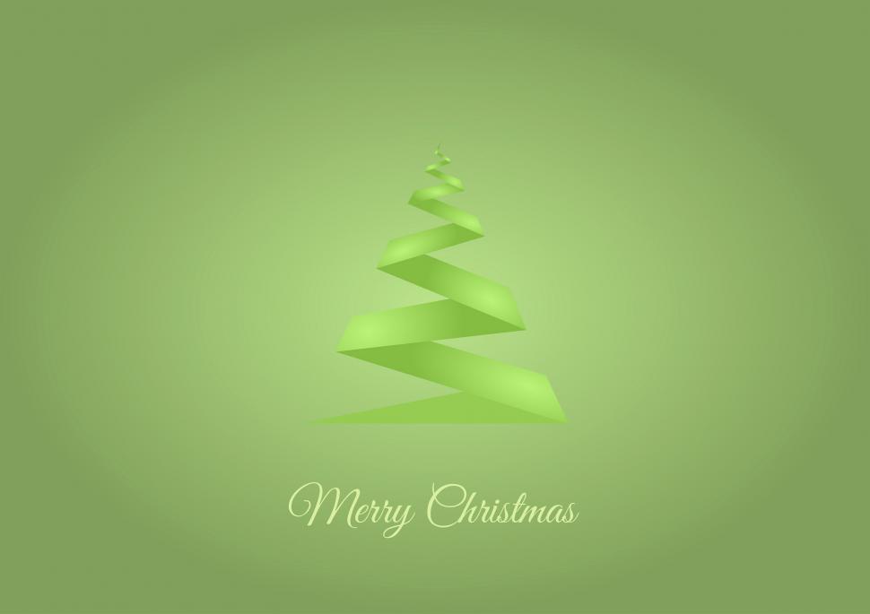 Free Image of Green Christmas Tree on Green Background 