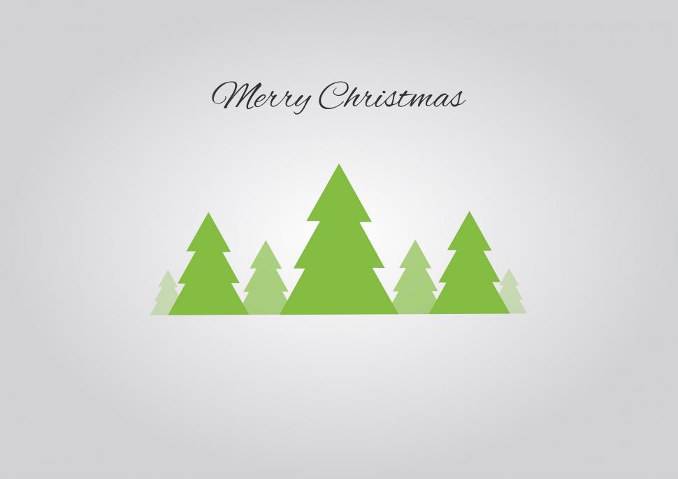Free Image of A Merry Christmas Card With Three Green Trees 