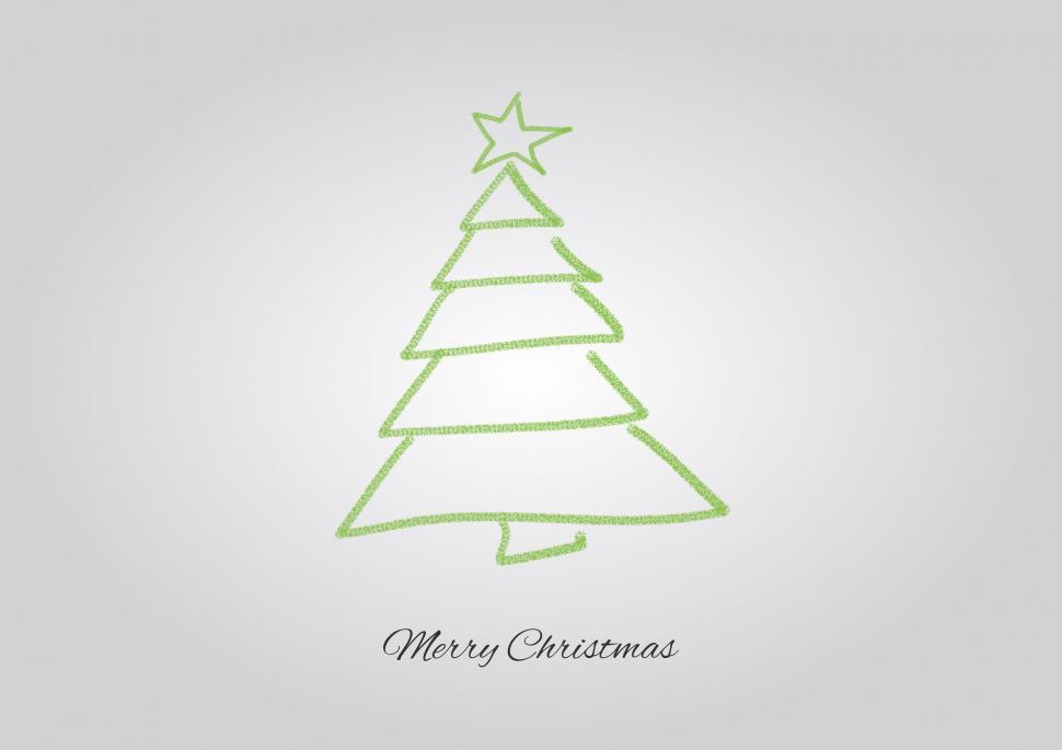 Free Image of Drawing of a Christmas Tree With a Star on Top 