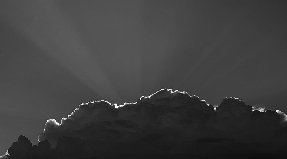 Free Image of Clouds Drifting in Monochrome Sky 