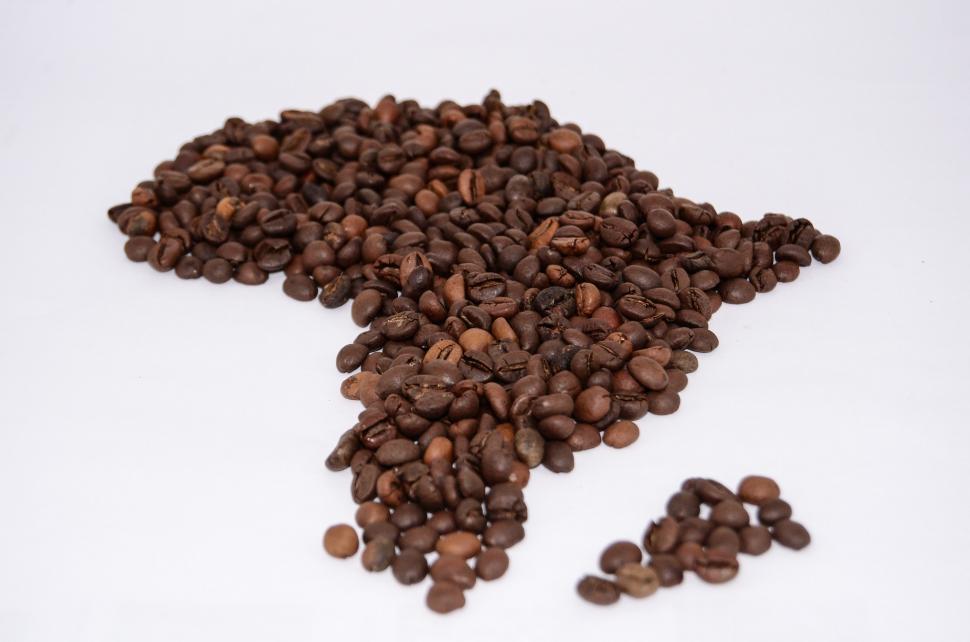 Free Image of Pile of Coffee Beans on White Table 