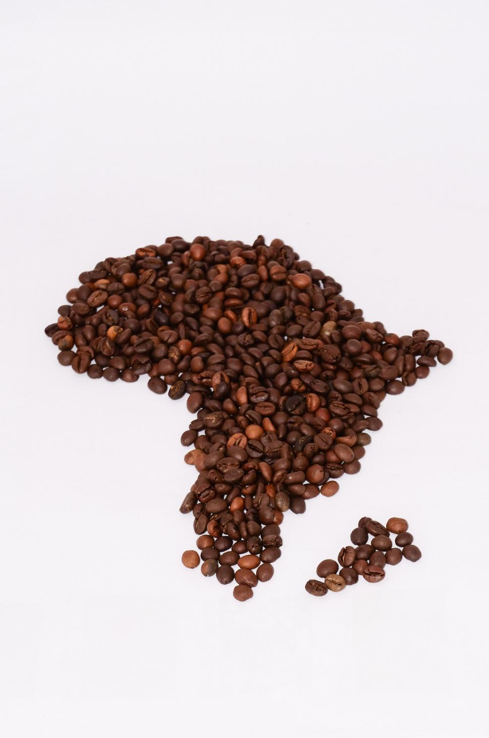 Free Image of A Pile of Coffee Beans on a White Background 