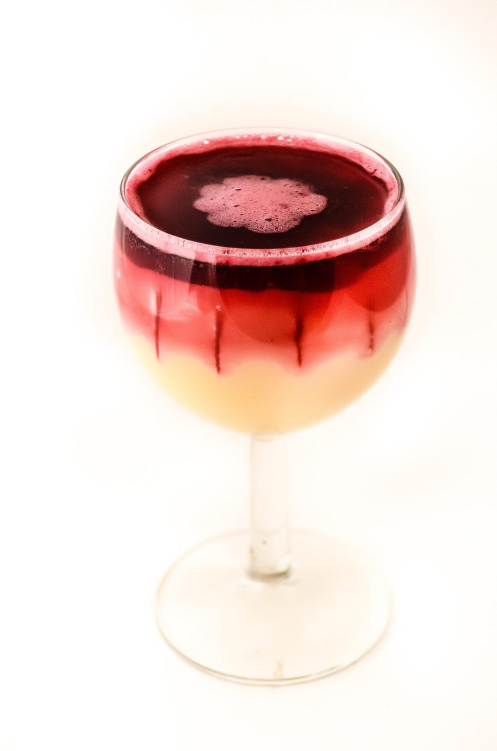 Free Image of Red and White Drink in Wine Glass 