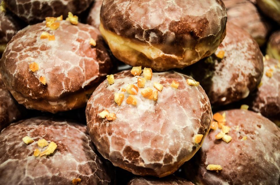 Free Image of Stack of Chocolate Covered Donuts 