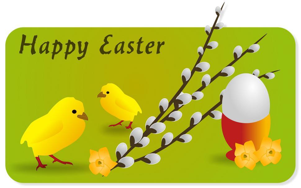 Free Image of A Happy Easter Card With Chicks and Eggs 