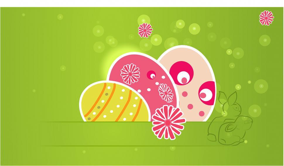 Free Image of A Green Background With a Bunch of Easter Eggs 