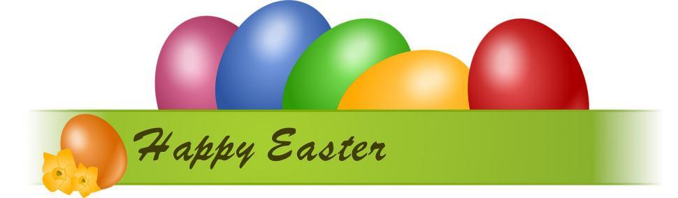 Free Image of A Vibrant Easter Card Featuring Colored Eggs 