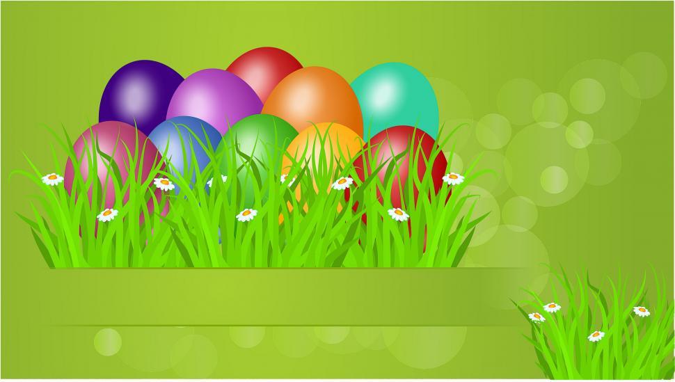 Free Image of Colorful Eggs in Grass 