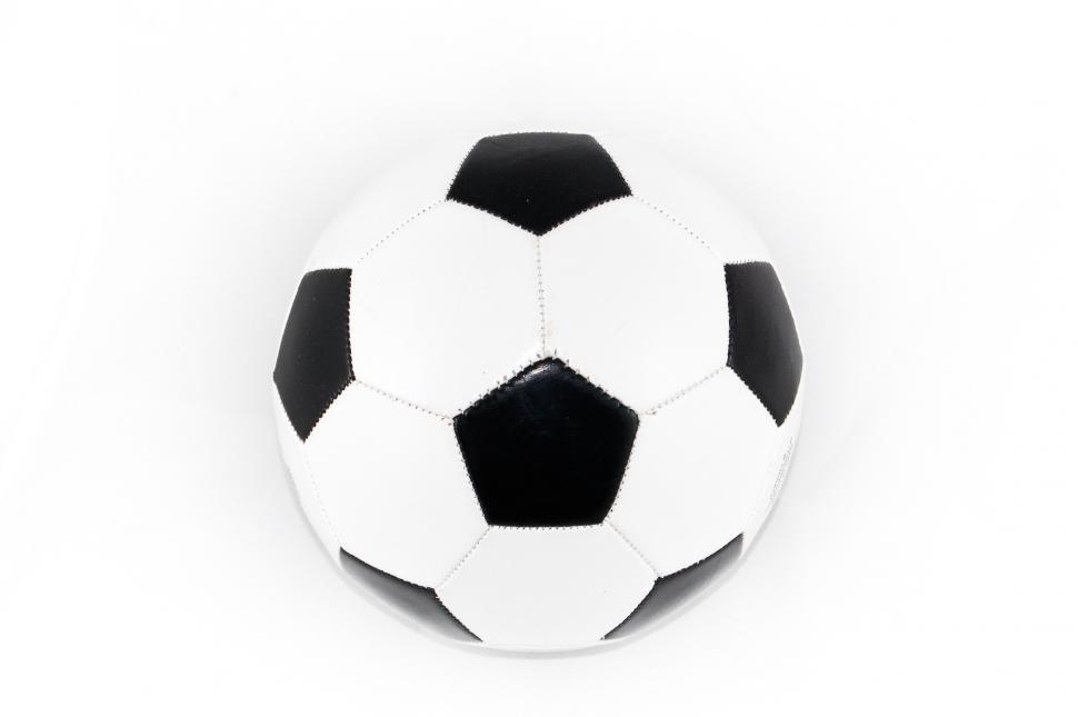 Free Image of Black and White Soccer Ball on White Background 