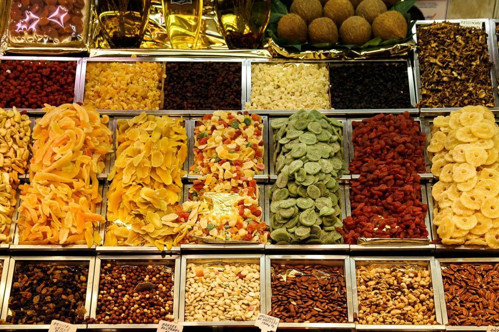 Free Image of Diverse Food Display Case at Market 