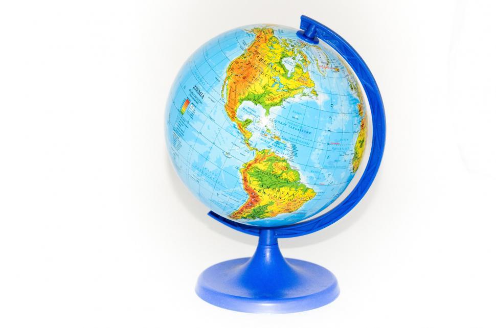 Free Image of Blue and Yellow Globe on White Background 