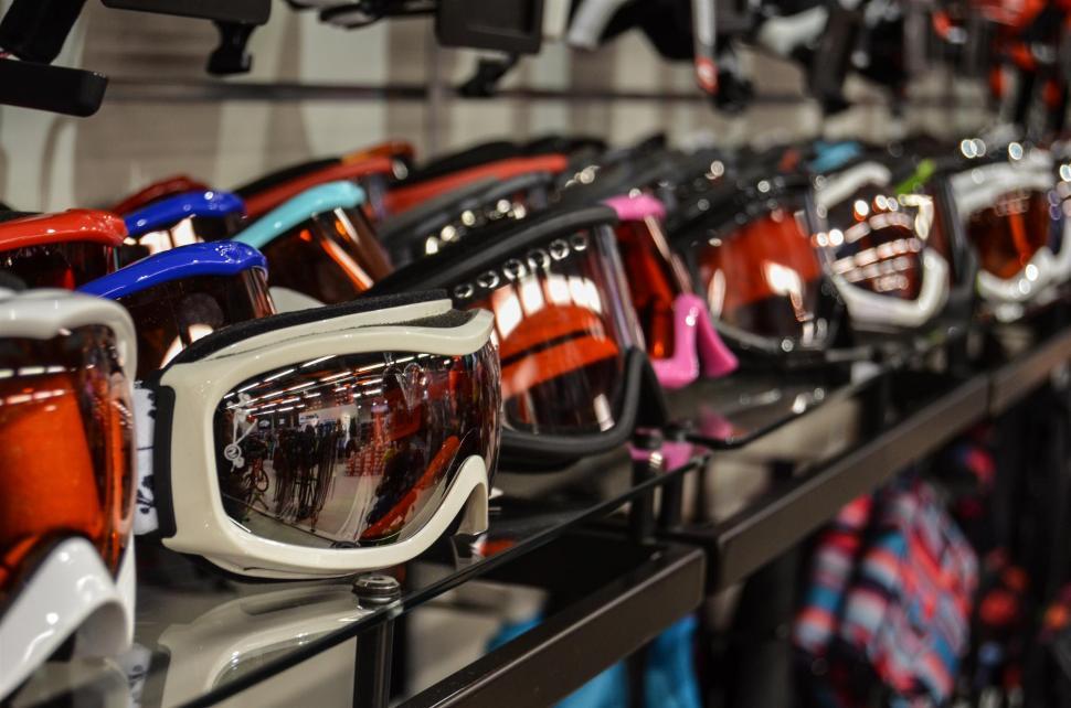 Free Image of Array of Multicolored Goggles on Display 