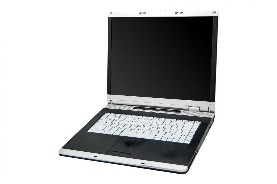 Free Image of Open Laptop Computer on White Surface 
