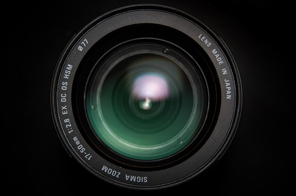 Free Image of Close Up of a Camera Lens on Black Background 