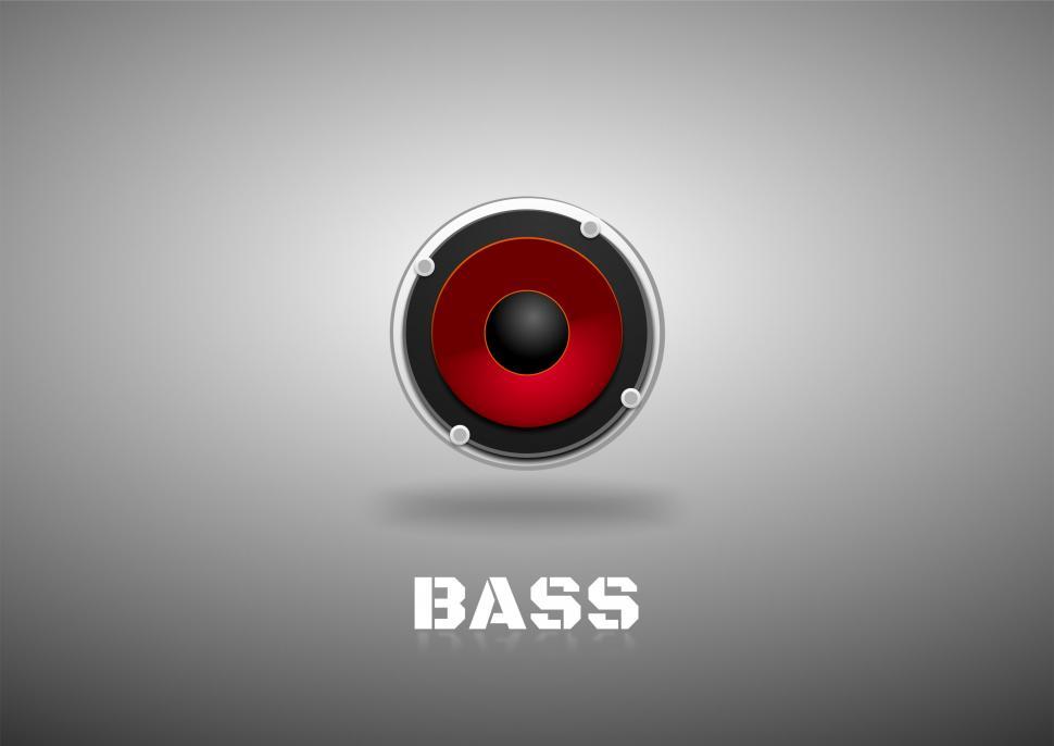 Free Image of Red Speaker With Bass Word 