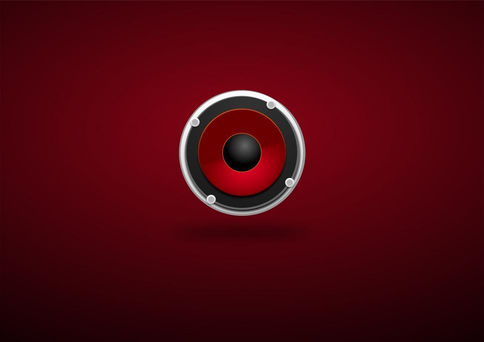 Free Image of Red and Black Speaker on Red Background 