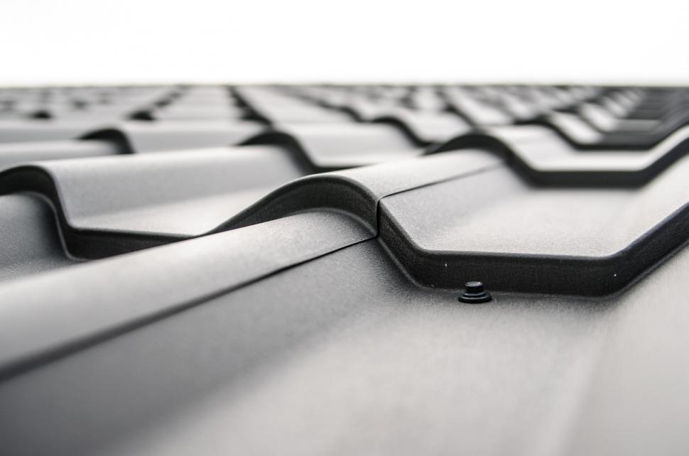 Free Image of Abstract Black and White Metal Roof Pattern 